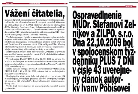 Slovenský týdeník Plus 7 dní vyel s 54stránkovou omluvou
