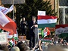Statisíce lidí se v Budapeti zúastnily pedvolebního mítinku vládního Svazu mladých demokrat (Fidesz). 