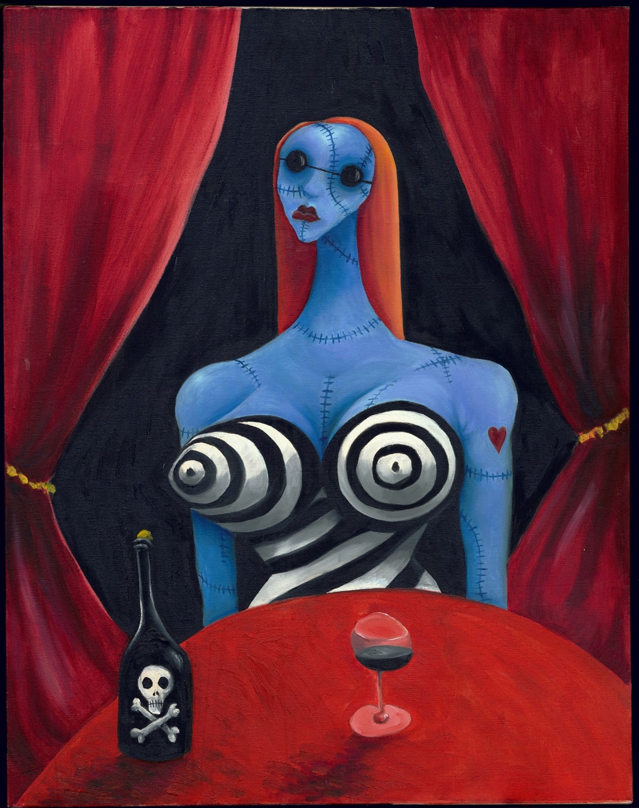 Blue Girl with Wine. c. 1997. Z výstavy Tim Burton a jeho svt v Dom U Kamenného zvonu