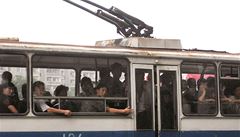 Severokorejci v trolejbuse