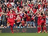 Fotbalisté Liverpoolu slaví dalí gól v síti Tottenhamu
