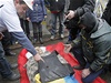 Zastelený demonstrant na kyjevském námstí Nezávislosti (archivní snímek z 20. 2. 2014).