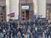 Proruská demonstrace v Charkov.