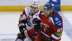 Martin Thornberg (vpravo) ze Lva a Geoff Platt z Lokomotivu Jaroslavl.