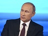Ruský prezident Vladimir Putin v televizní debat s obany. 