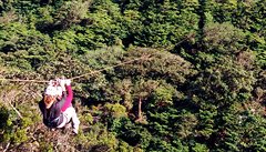 Kostarika, Monteverde. Sky trek. jen pro odváné.