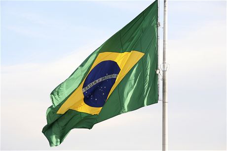 Vlajka Brazílie. Ilustraní foto.