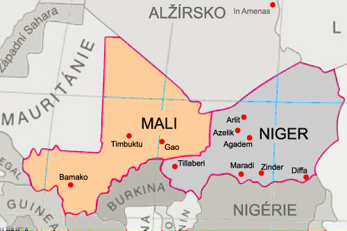 Mapa Mali, Niger