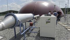 Bioplynová stanice na výrobu elektřiny v Meclově na Domažlicku, kterou 21. června 2013 otevřela společnost Meclovská zemědělská.