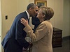 Americký prezident Barack Obama se louí s Angelou Merkelovou.