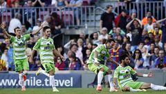 Radostné k�ep�ení fotbalist� Getafe.