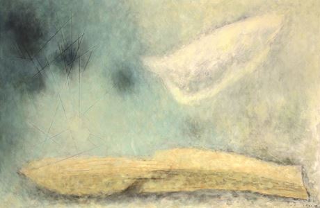 Josef íma: Zem Svtlo (1967), olej, plátno, 130 x 194 cm, signováno vpravo dole J. íma 67.