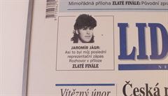 Jágr se "louil" u v únoru 1998 po triumfu v Naganu. Takhle vypadala titulní...