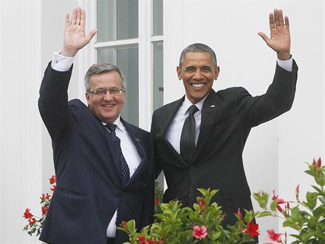 Prezident USA Barack Obama s polským prezidentem Bronislawem Komorowskim