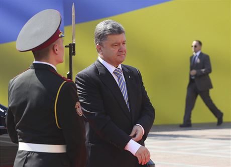 Petro Porošenko před přísahou složením prezidentské přísahy.