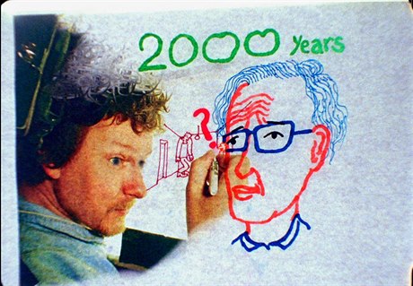 Michel Gondry kreslí animovaného Chomskyho ve svém filmu Je mu, který je...
