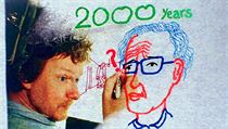 Michel Gondry kreslí animovaného Chomskyho ve svém filmu Je muž, který je...