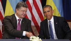 Poroenko podkoval USA za podporu, Obama ho pochvlil