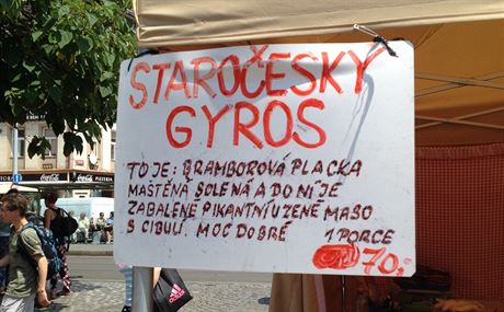Na praském Andlu prodávají staroeský gyros
