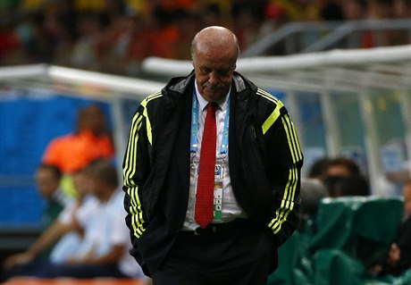 panlský kou Vicente Del Bosque tko vydýchává pídl od Nizozemc.