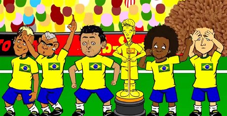 Procítná hymna v podání Brazilc. I z toho si autor animovaných parodií stílí.