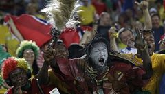 Fanou�ci ghanských fotbalist� v zápase proti Ghan� - MS 2014 v Brazílii