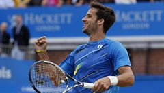 �pan�l Feliciano López po zda�ilém fiftýnu.