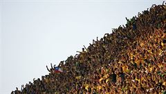 Masa brazilských fanou�k� na stadionu v Sao Paulu.