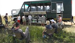 Svaina v savan. Expedice v náklaáku. Krugerv národní park. Jihoafrická...