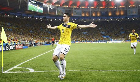 James Rodrguez oslavuje vstelenou branku.