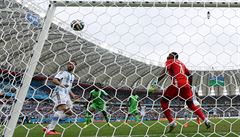 Brankář Nigérie Vincent Enyeama inkasuje branku v zápase s Argentinou. | na serveru Lidovky.cz | aktuální zprávy