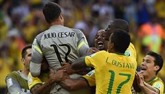Radost Brazilc po zvládnutých penaltách.