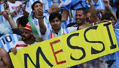 MESSI. Fanouci Argentiny oslavují svého hrdinu.