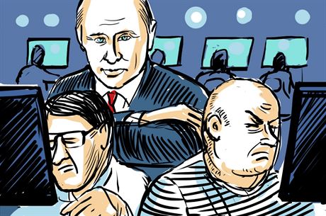 Vladimir Putin a ruská kyberválka.