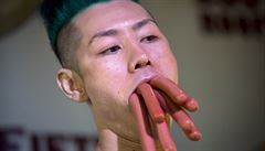 Amerian japonského pvodu Takeru Kobayashi, mu s pezdívkou Cunami v roce...