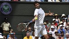 Precizní forhend. V akci Grigor Dimitrov.