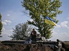 Ukrajinský voják v okolí Doncku.