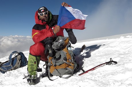 Radek Jaroš na vrcholu K2.