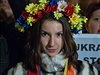 Ne Janukovyovi. Z praské demonstrace na podporu Majdanu.