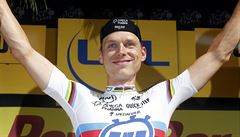 Tony Martin z týmu Omega Pharma-Quick Step slaví vítzství v asovce na Tour de...