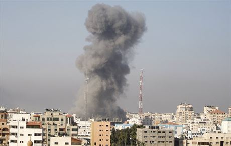 Msto Gaza a následky ostelování.