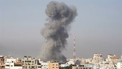 Město Gaza a následky ostřelování.