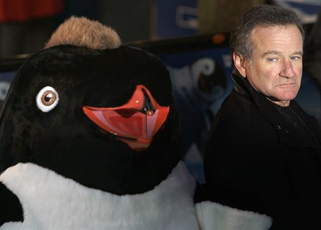 Herec Robin Williams na evropské premiée filmu Happy Feet v Londýn