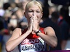 Elmira Alembeková z Ruska v cíli závod na 20 kilometr chze.