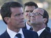 Francouzsk premir Manuel Valls (vlevo) a prezident Franois Hollande.