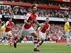 Ramsey oslavuje svj gól proti Crystal Palace.