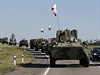 Ruské obrnné transportéry v Rostovské oblasti poblí ukrajinských hranic.