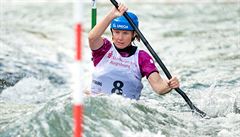 �t�pánka Hilgertová p�i závod� v Augsburgu.