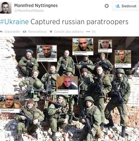 Kombinovaný snímek ruských výsadká, které ukrajinská SBU na konci loského...