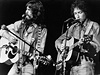 Harrison a Dylan na Koncert pro Bangladé v roce 1971. S Dylanem si nejen...